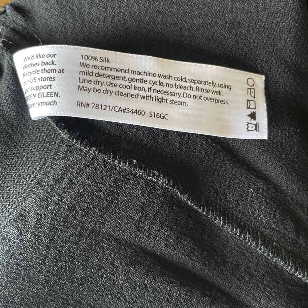 Eileen Fisher silk black pants size L large - Picture 6 of 6